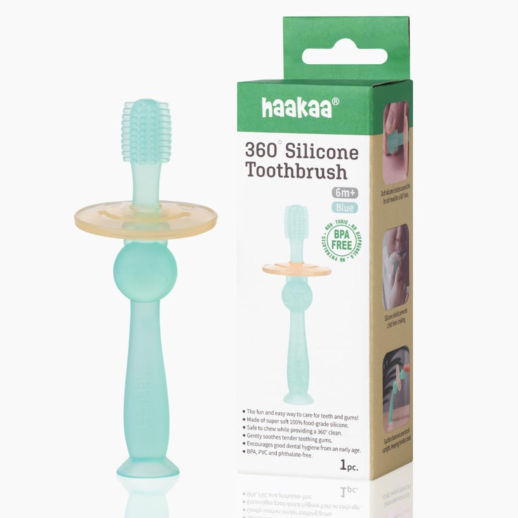 Haakaa 360° Silicone Baby Toothbrush - 6 Months+ (color may vary)
