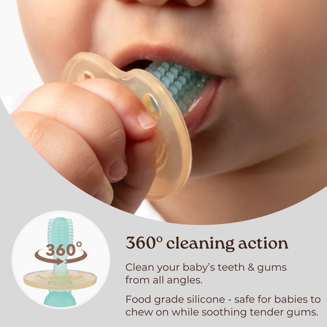 Haakaa 360° Silicone Baby Toothbrush - 6 Months+ (color may vary)