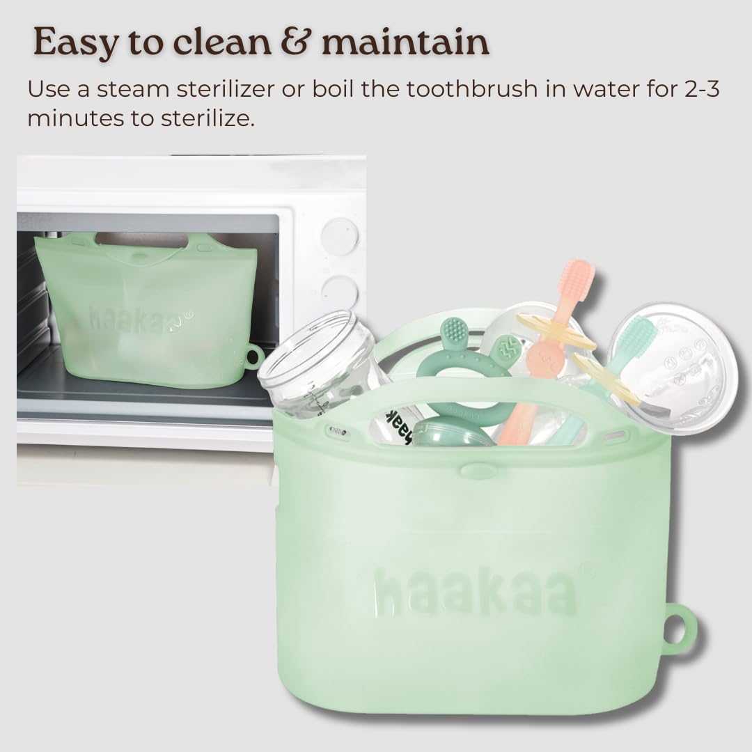 Haakaa 360° Silicone Baby Toothbrush - 6 Months+ (color may vary)