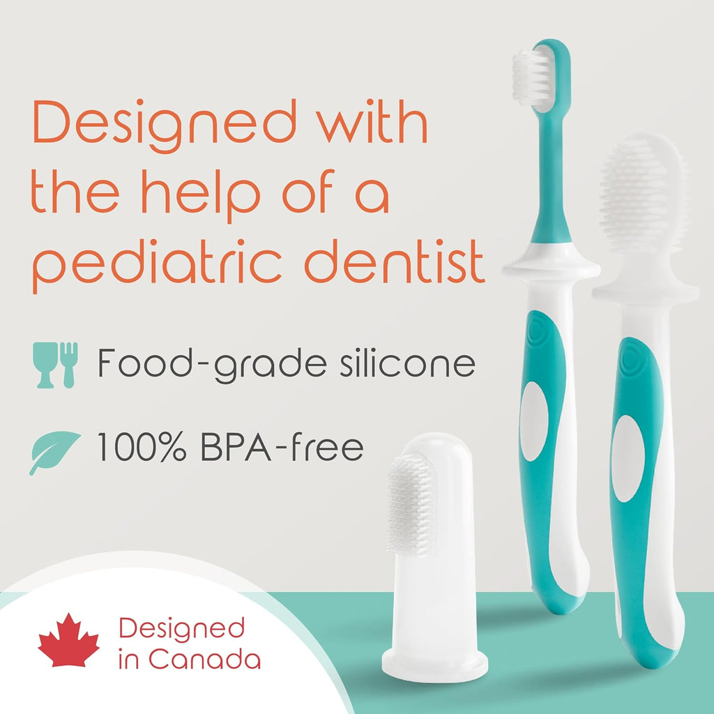 Cherish Baby Care Baby Toothbrush & Toddler Toothbrush Set (0-2 Years) - BPA-Free & Safety-Tested, 2023 Award Winner, Food-Grade Silicone