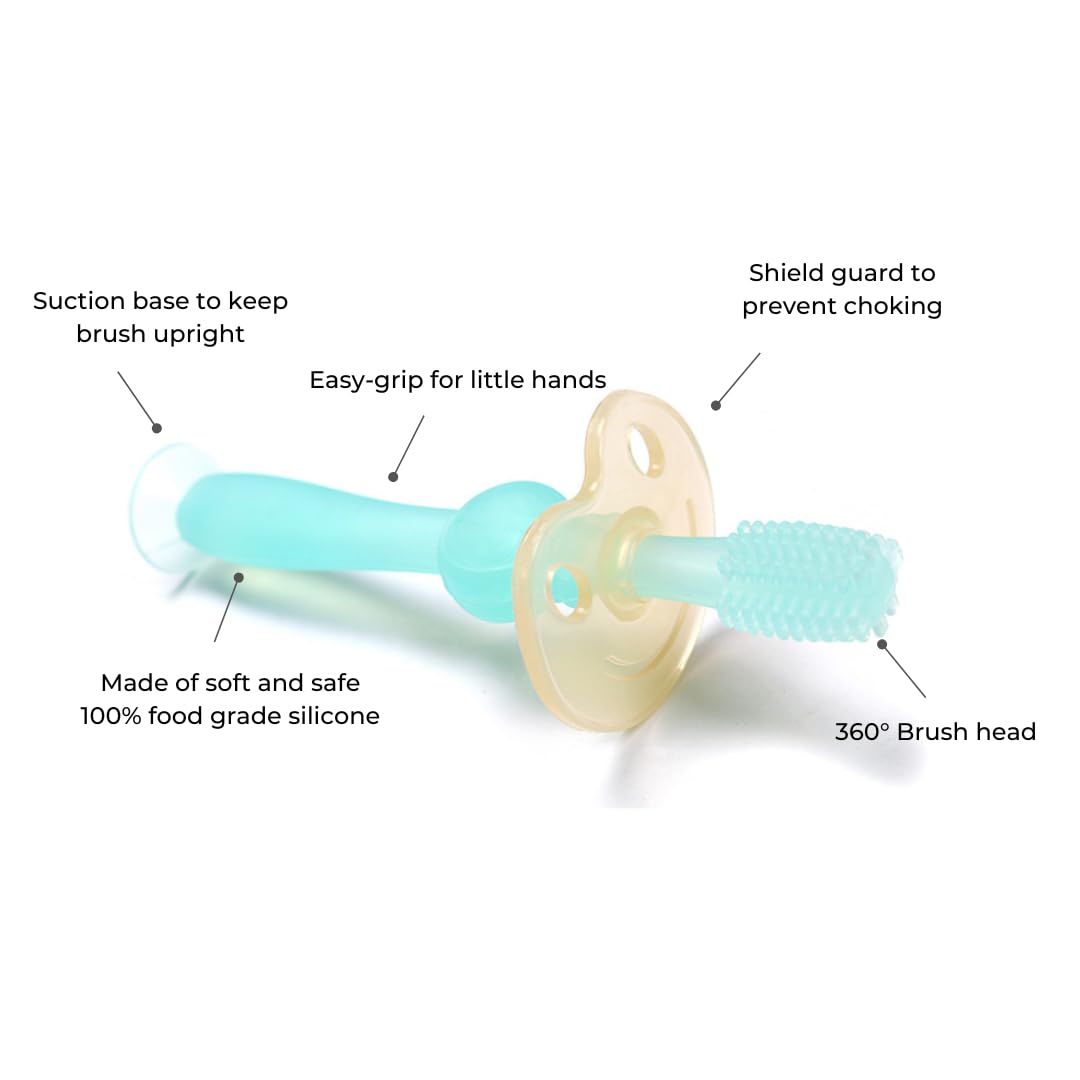 Haakaa 360° Silicone Baby Toothbrush - 6 Months+ (color may vary)