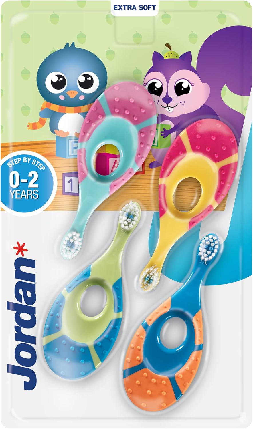 Jordan Step 1 Baby Toothbrush | 0-2 Years 4 pac