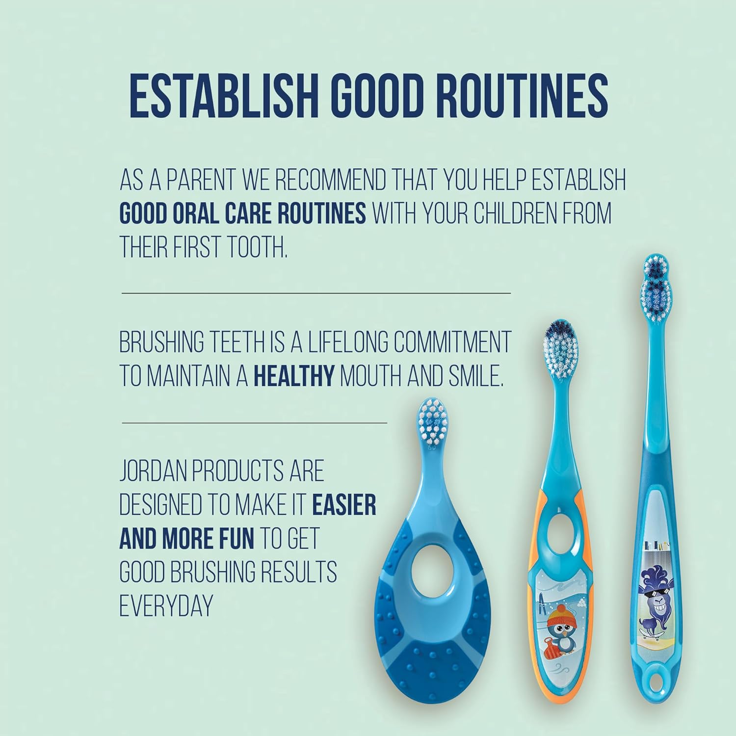 Jordan Step 1 Baby Toothbrush | 0-2 Years 4 pac
