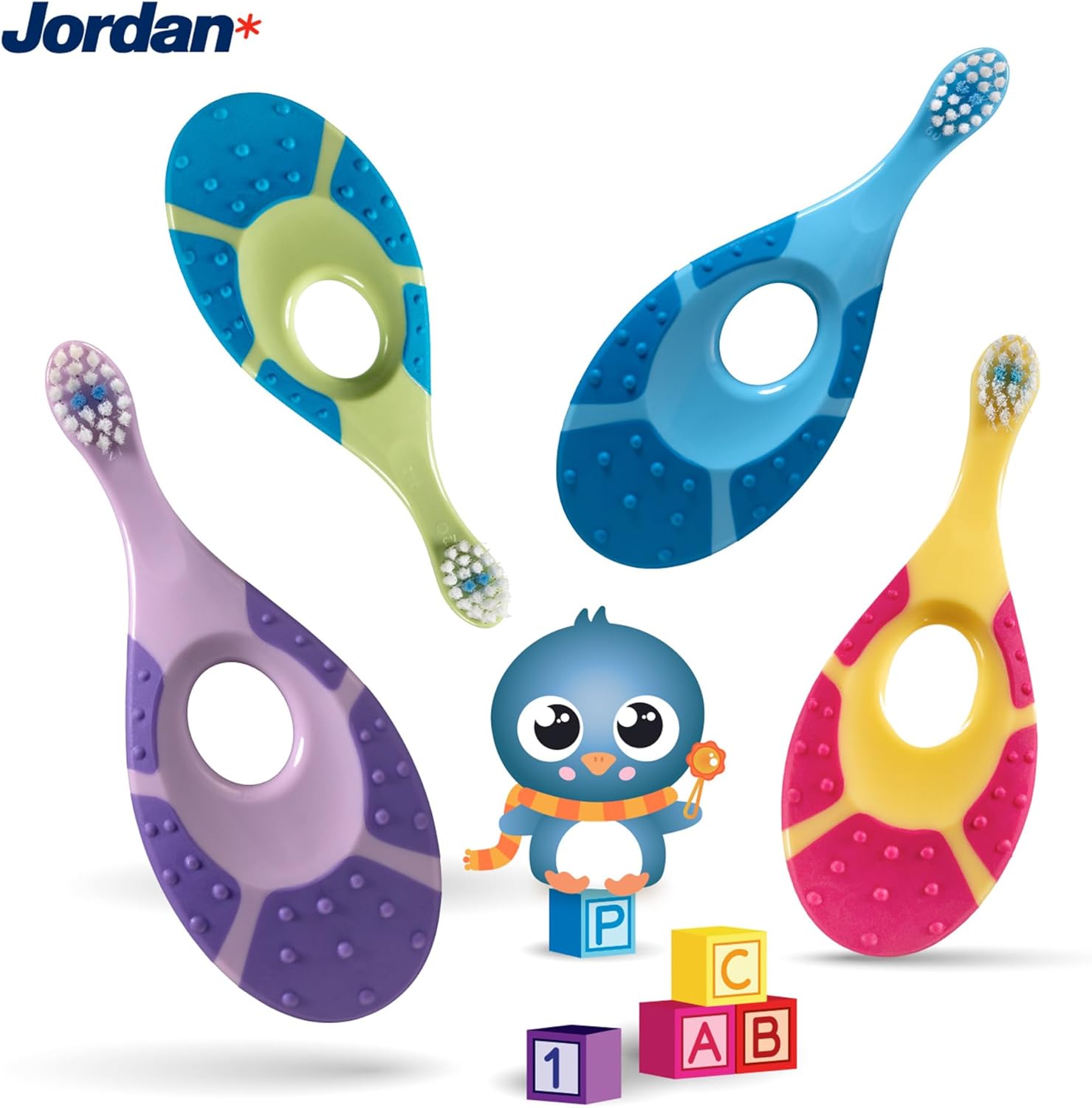 Jordan Step 1 Baby Toothbrush | 0-2 Years 4 pac