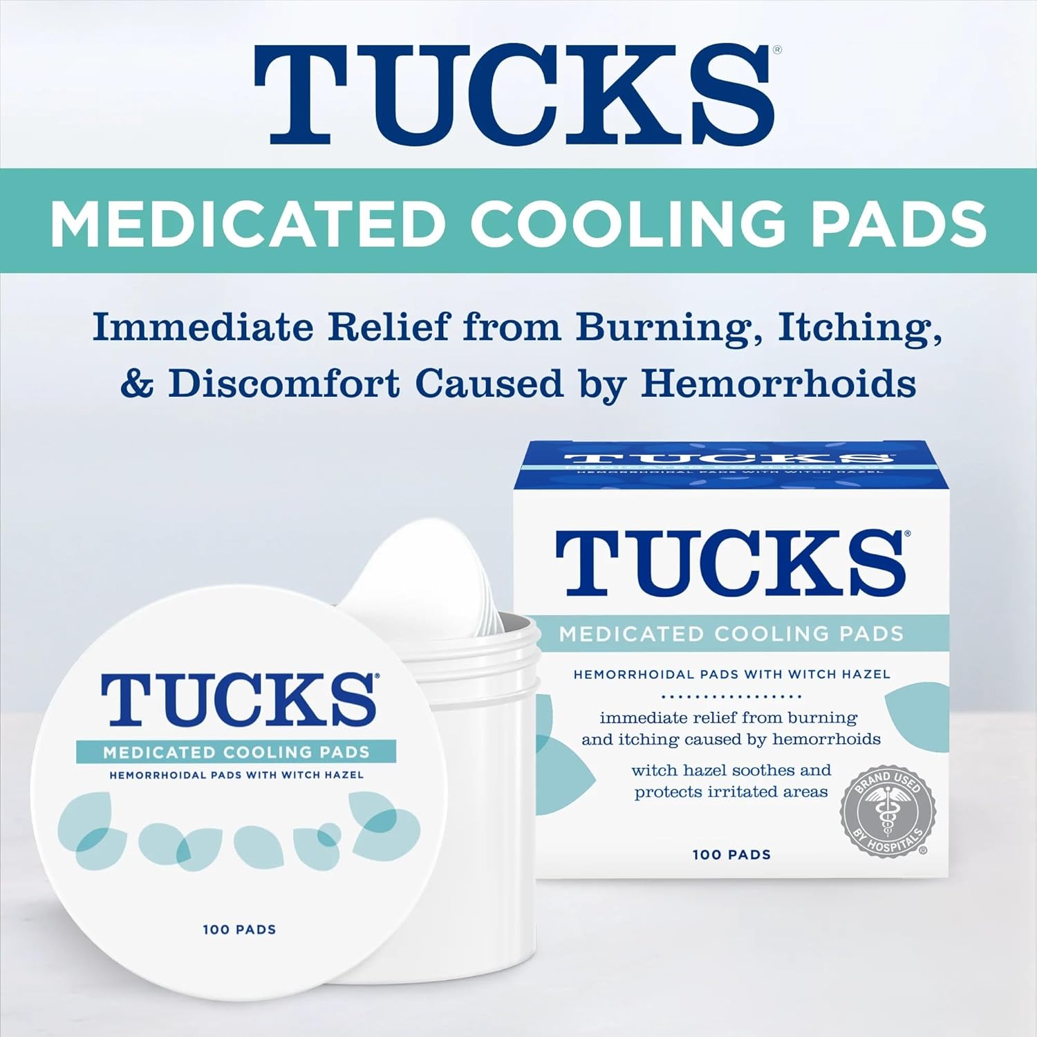 TUCKS Medicated Cooling Pads, 100 Count