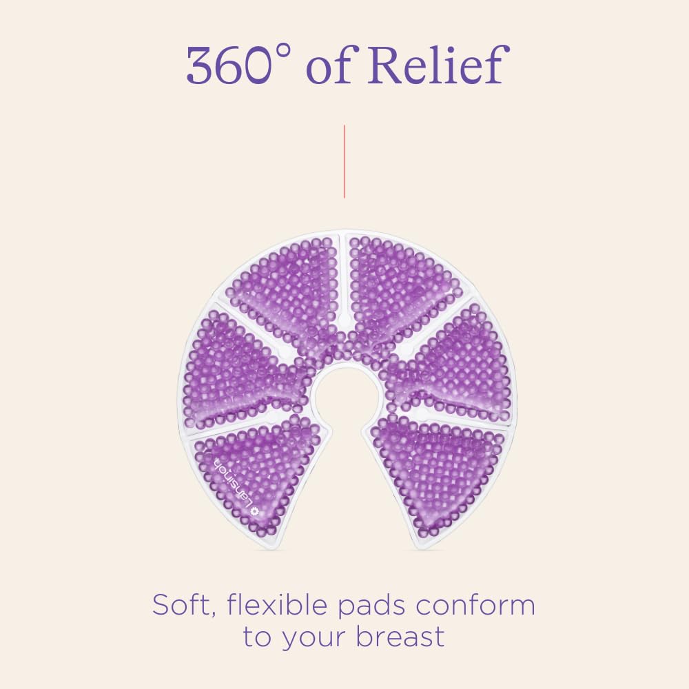 Lansinoh Breast Therapy Packs, Hot and Cold Breast-Pads with 2 Soft Covers 2 pack