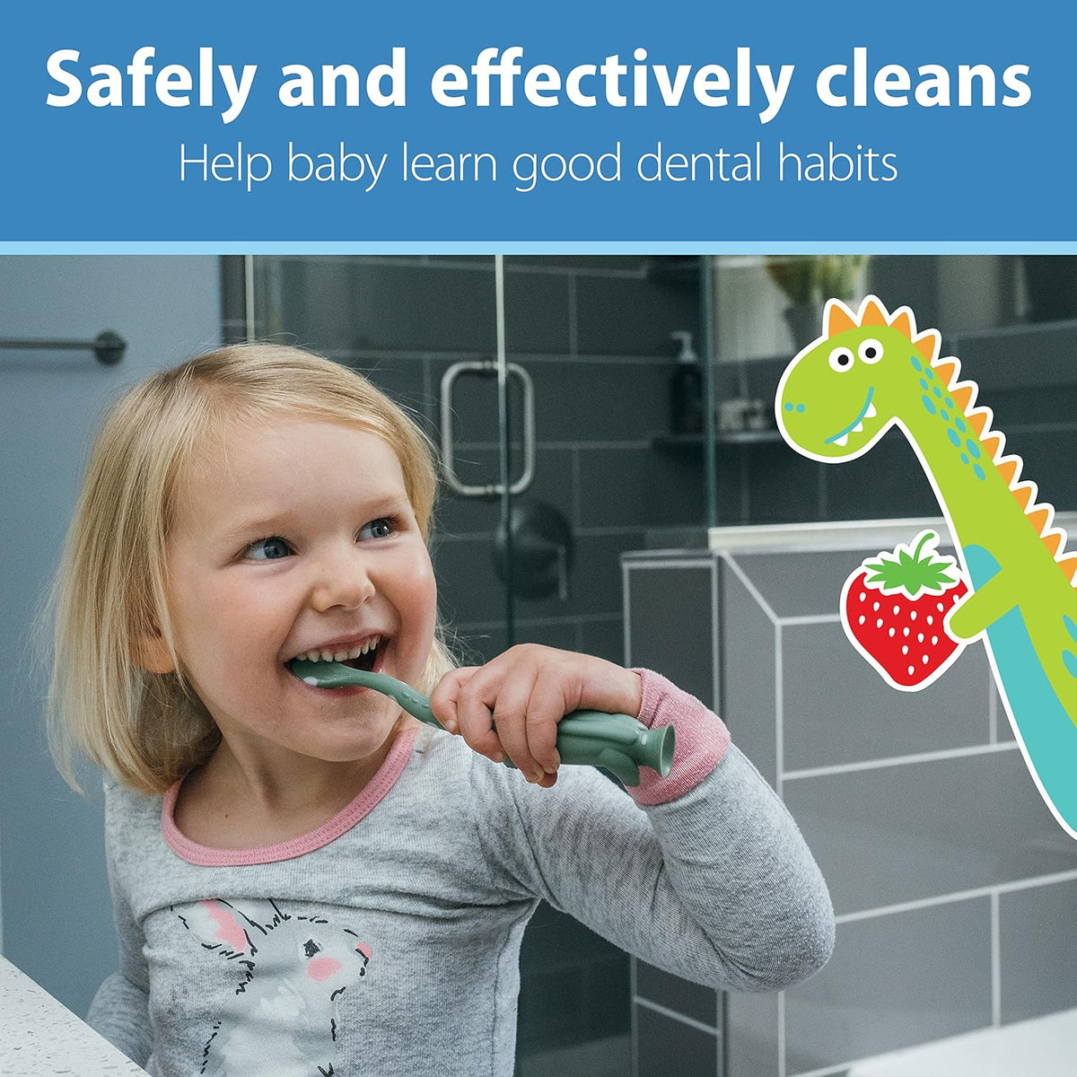 Dr. Brown’s Fluoride-Free Baby Toothpaste, Infant & Toddler Oral Care, Strawberry, 1-Pack, 1.4oz/40g, 0-3 Years