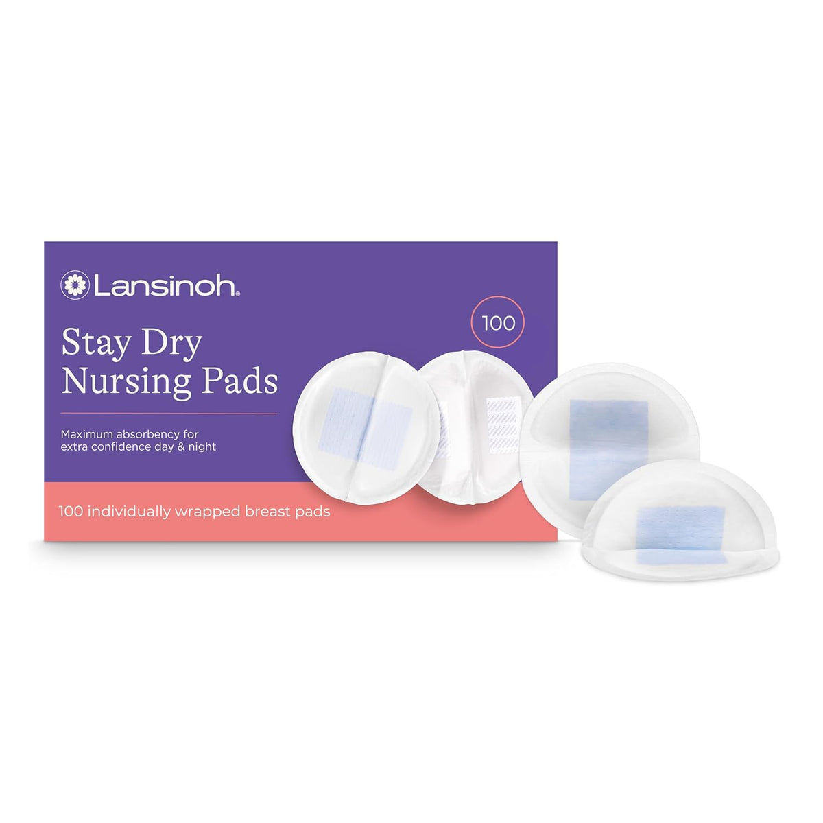 Lansinoh Stay Dry Disposable Nursing Pads, 100 Count