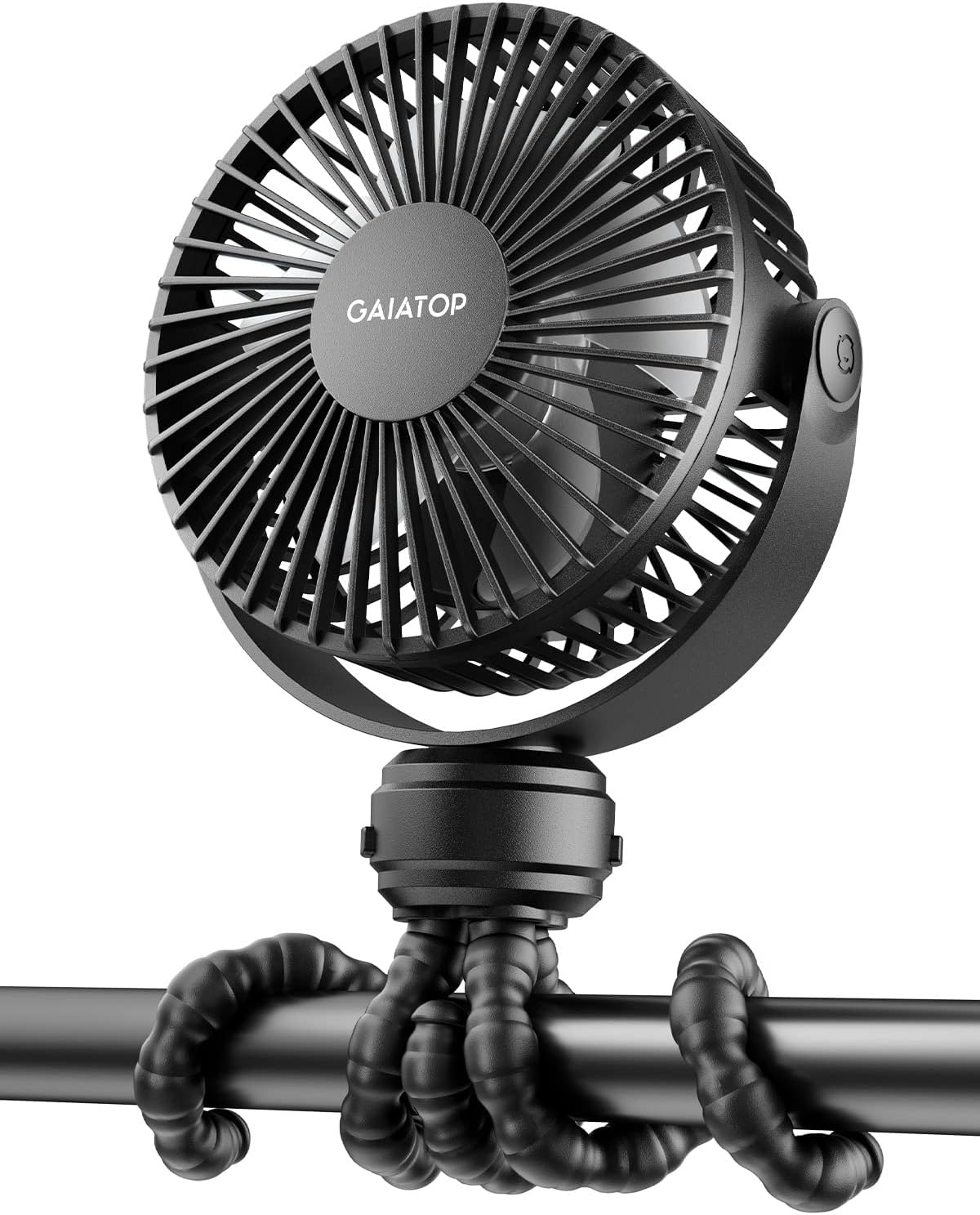 Gaiatop Mini Electric Fan with 360 Rotation, 5.5mm Gaps, Rechargeable Battery, 3 Speeds, Purple