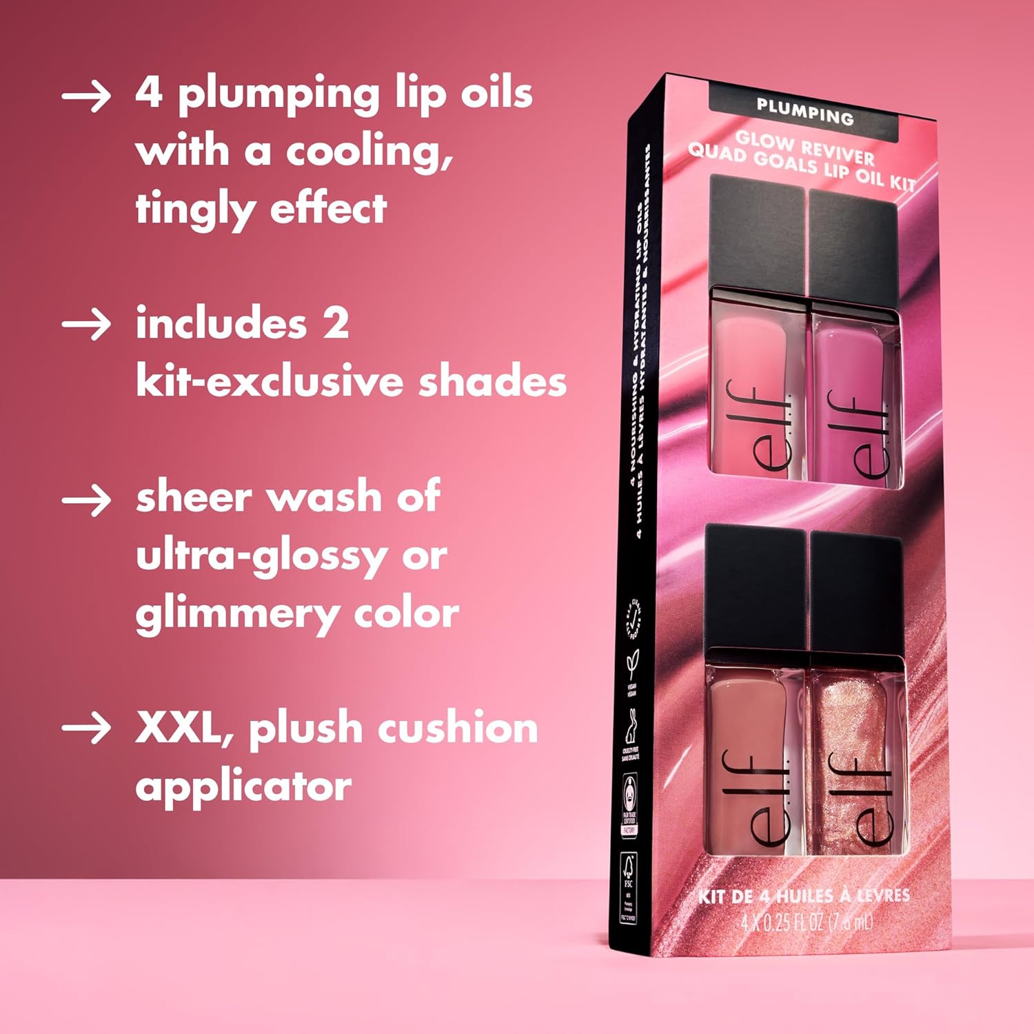e.l.f Glow Reviver Plumping Lip Oil Kit