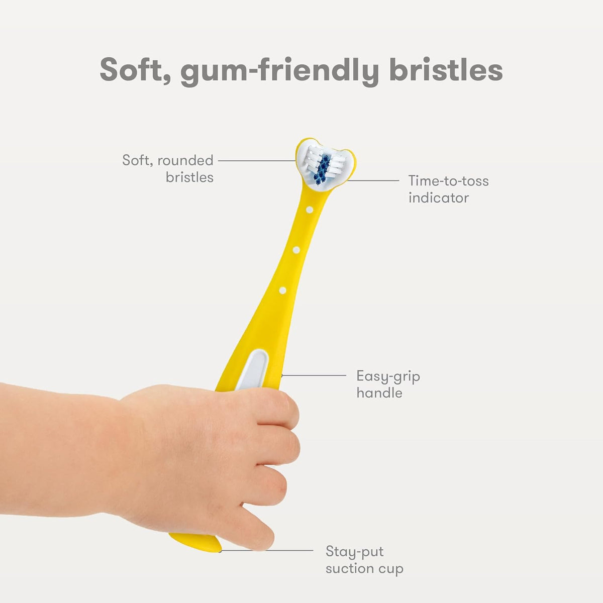 Frida Baby Triple-Angle Toothhugger Training Toddler Toothbrush | Toddler Toothbrush 2 Years and Up, Cleans All Sides at Once | 2 Pack