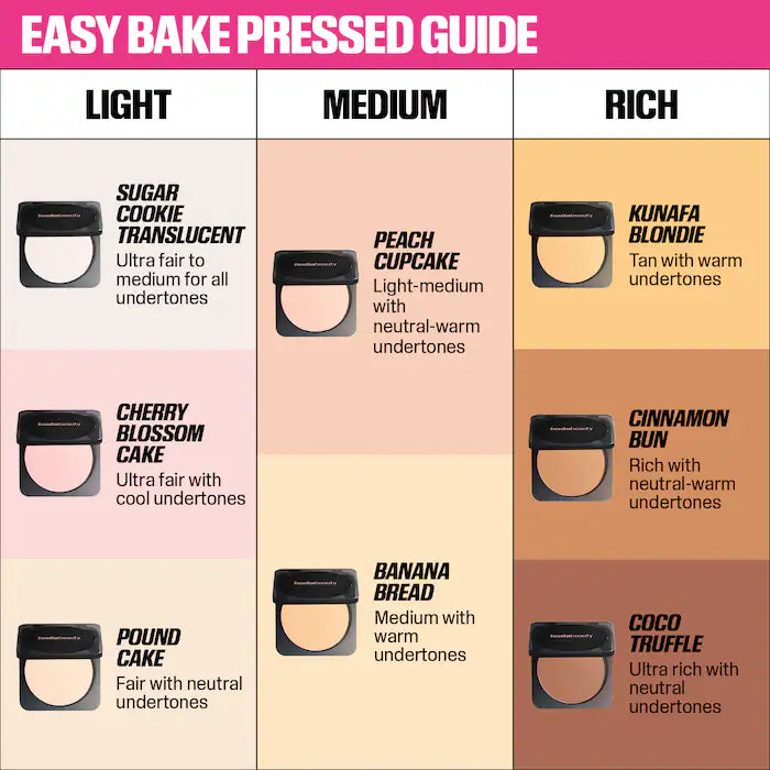 HUDA BEAUTY 
Easy Bake Airbrush Matte Pressed Setting Powder