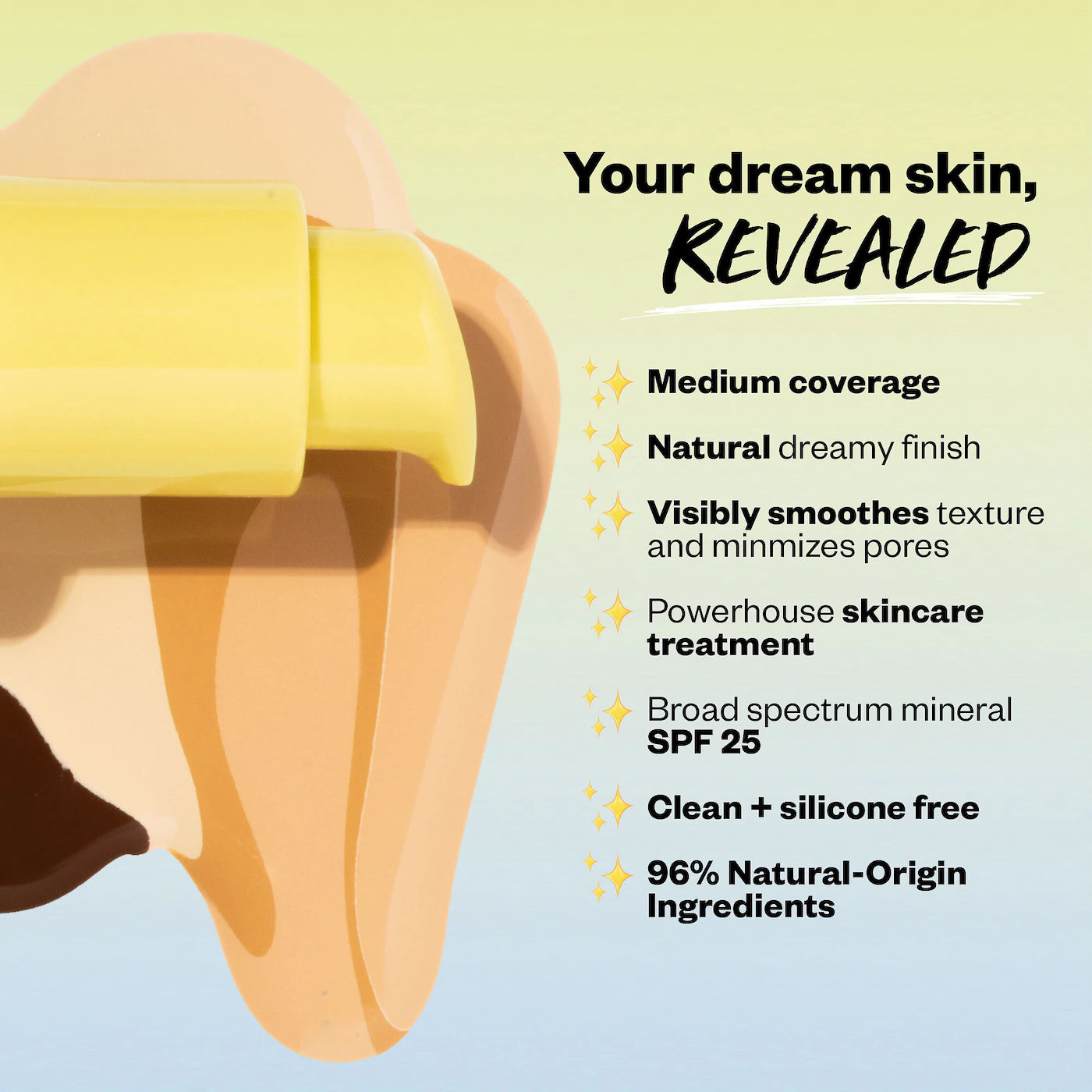 Kosas  Revealer Skin-Improving Foundation SPF 25 with Hyaluronic Acid and Niacinamide