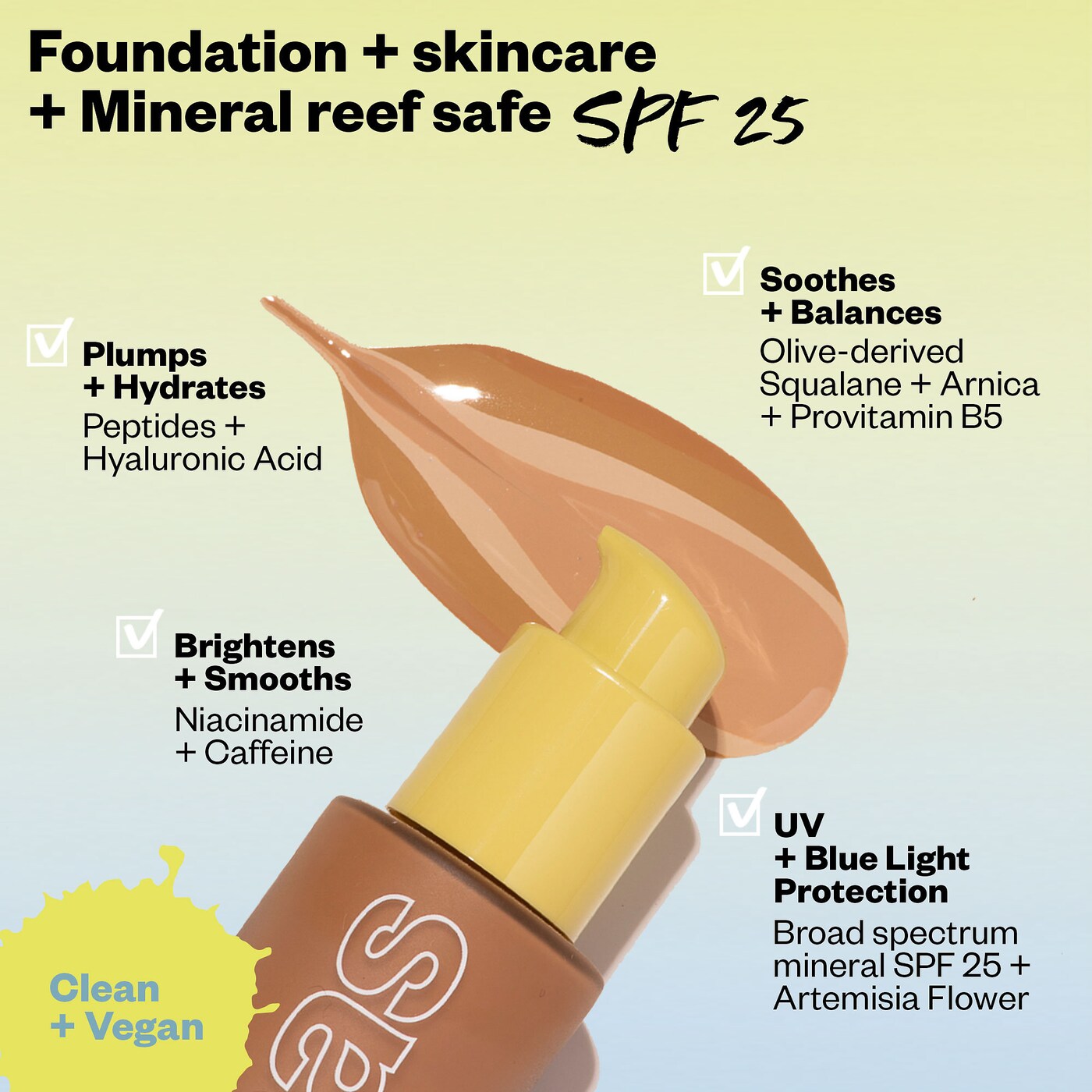 Kosas  Revealer Skin-Improving Foundation SPF 25 with Hyaluronic Acid and Niacinamide