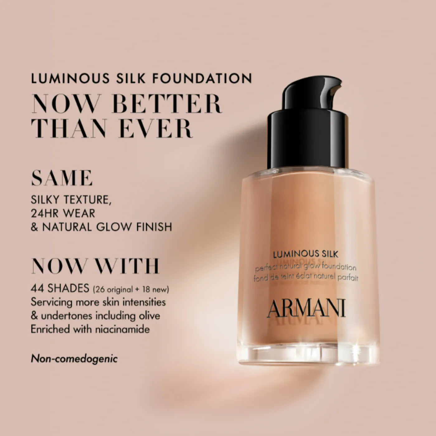 Armani Beauty Luminous Silk Natural Glow Blurring Liquid Foundation with 24 Hour Wear