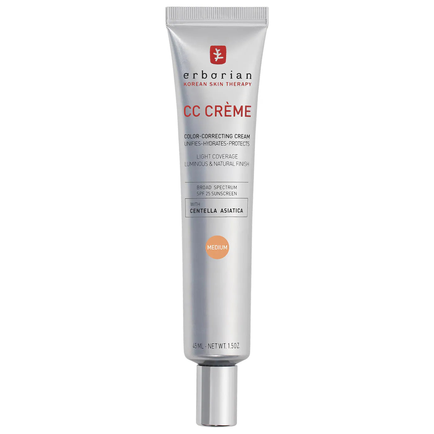 Erborian CC Cream Color-Corrector for Natural Luminous Finish with Korean Centella Asiatica Extract