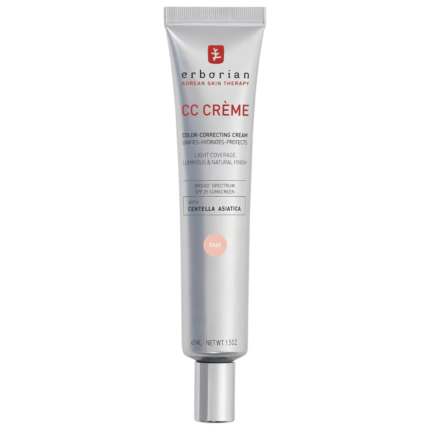 Erborian CC Cream Color-Corrector for Natural Luminous Finish with Korean Centella Asiatica Extract